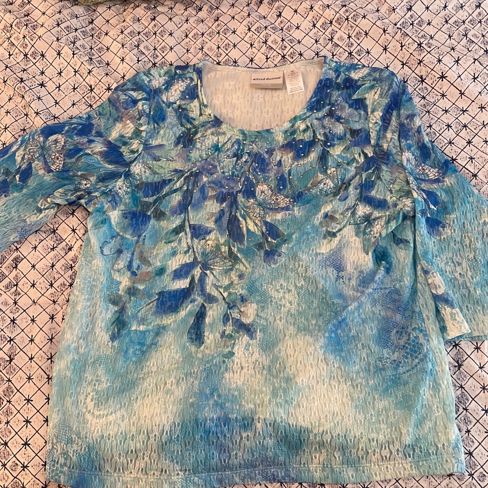 Alfred Dunner Blue Shirt NWOT